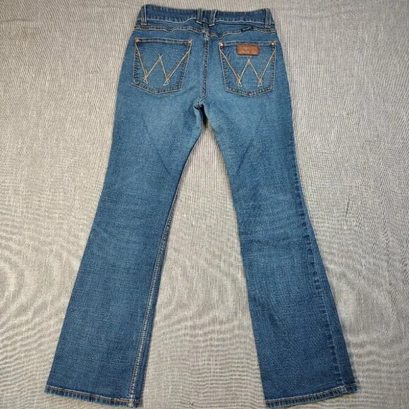 Wrangler Jeans Womens Size 28x30 Blue Retro Boot Cut Western Stitched Pockets - Picture 9 of 14